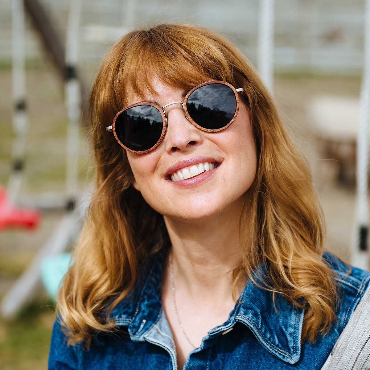 Sonnenbrille, Gesicht, Kopf, Lächeln, Blond