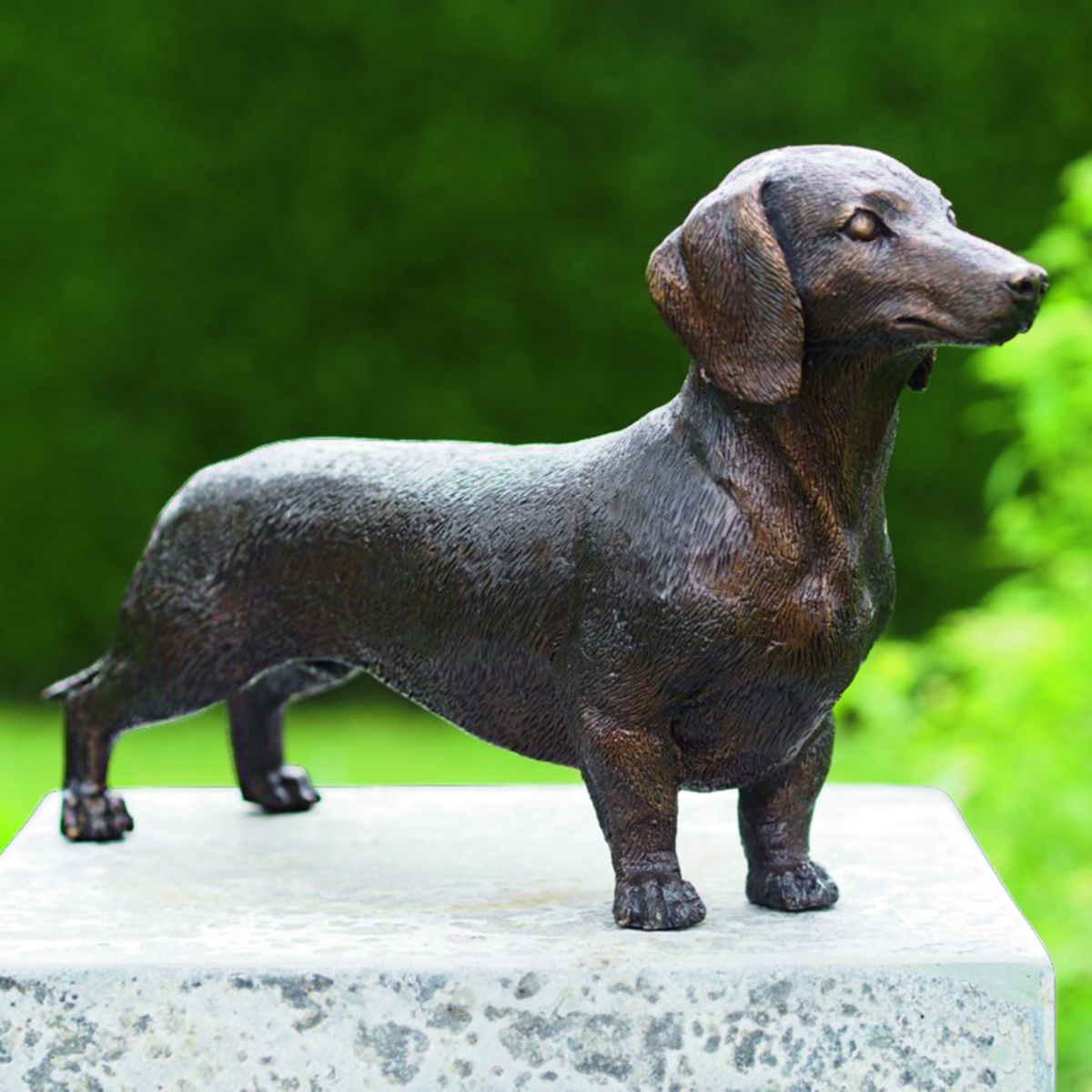 Dackel_0935883_SL01_1200x1200 Bild: Gartenskulptur "Dackel", Bronze