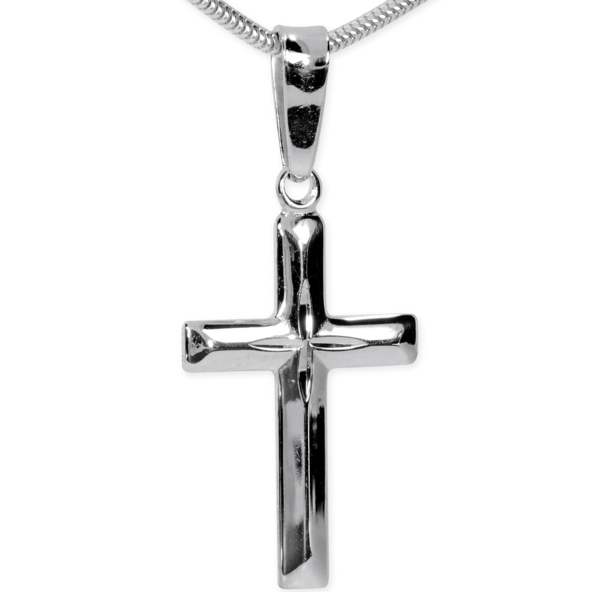 Schlichte Kreuzkette Silber