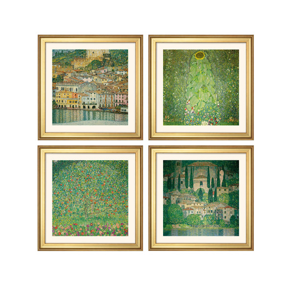 Gustav Klimt: 4 Landschaftsbilder im Set