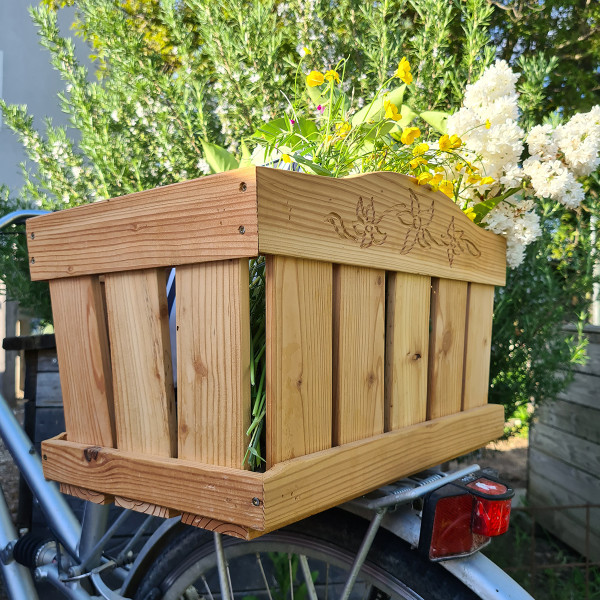 Fahrradkorb aus Holz