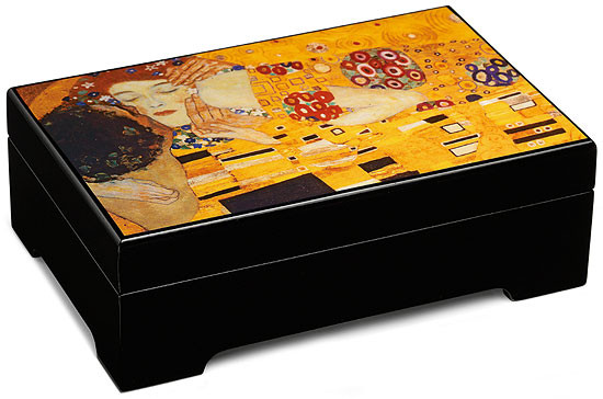 Gustav Klimt: Musik-Schmuckbox "Der Kuss"